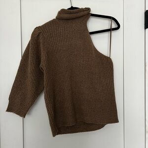 Melrose and Market Brown Off-the-Shoulder Sweater